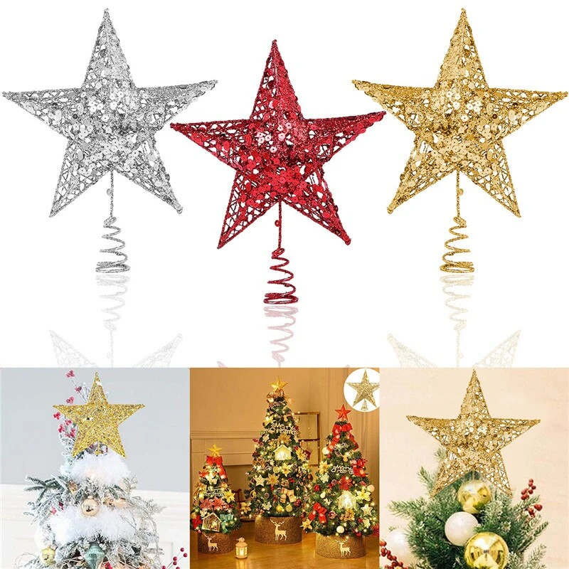 Christmas Stars 2022 Christmas Tree Star Topper Led Lighted Star Christmas Tree Top Decor  Battery Powered Noel Navidad 2022 Xmas Warm Light Ornaments|Tree Toppers| -  Aliexpress