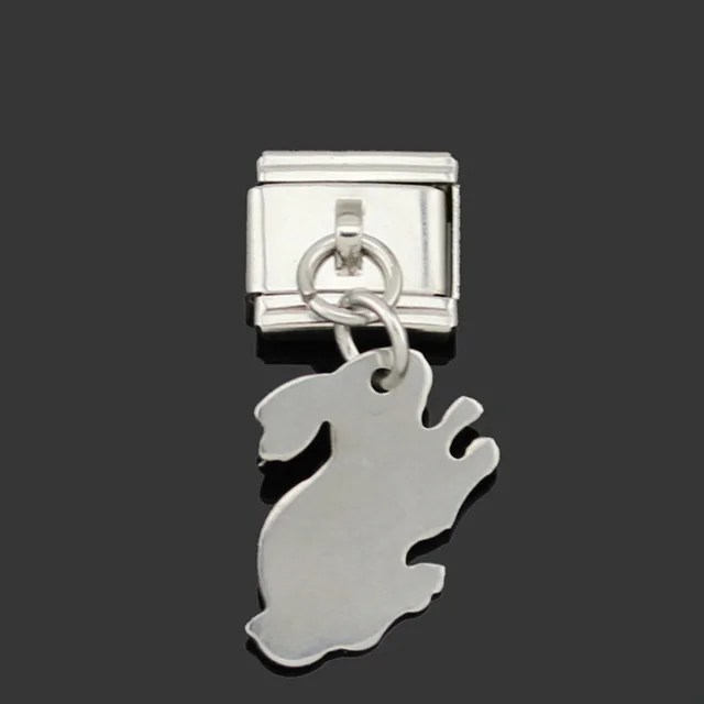 9mm Link Rabbit C Hapiship, 9 мм, 13 мм, ширина,, Маргаритка, кролик, обезьяна, рыба, сердце, итальянский шарм, подходит для браслета, нержавеющая сталь, изготовление ювелирных изделий DJ49 - Окраска металла: 9mm Link Rabbit C