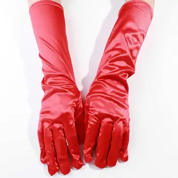 

Fashion Women Satin Long Gloves Opera Wedding Bridal Evening Party Costume Gloves