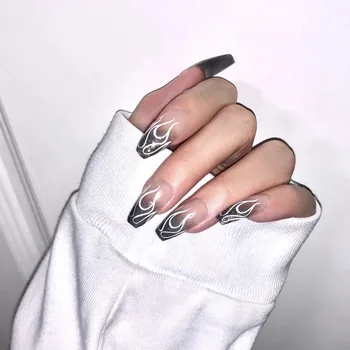 

False Nails Fake Extension Tips with Sticker Matte Fake Nails Full Cover Beauty Artificial For Women DN02