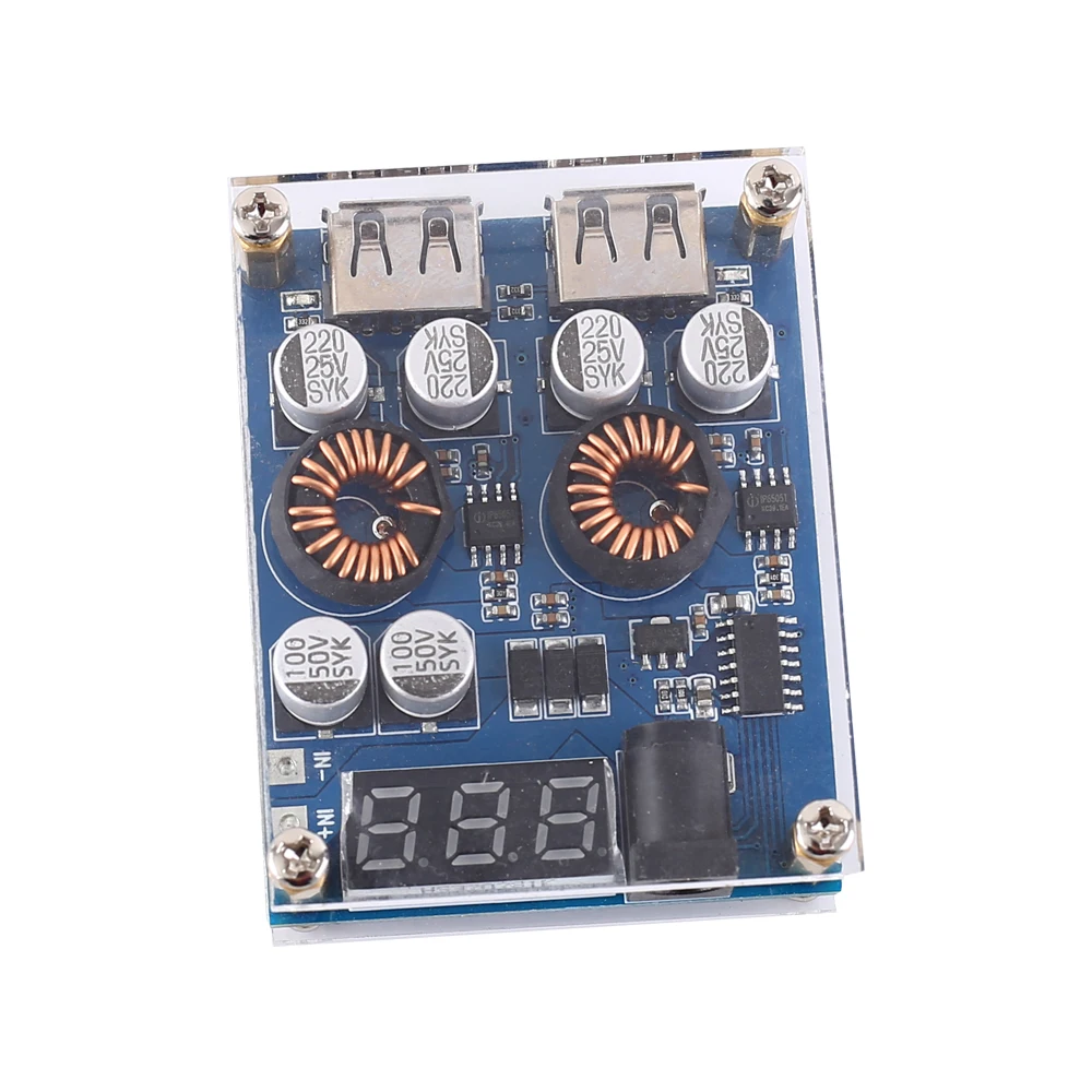 DC-DC Шаг вниз Питание модуль 5V 5A 2-х канальный USB QC2.0 3,0 SCP AFC светодиодный цифровой Дисплей понижающий преобразователь 2USB для умного дома
