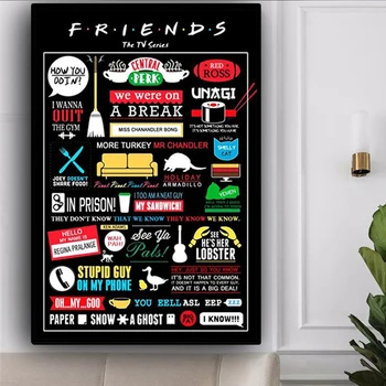 

Friends TV Show Poster and Prints HD Printed Quadro Canvas Painting Classic Cuadros Wall Art Picture for Living Room HomeDecor