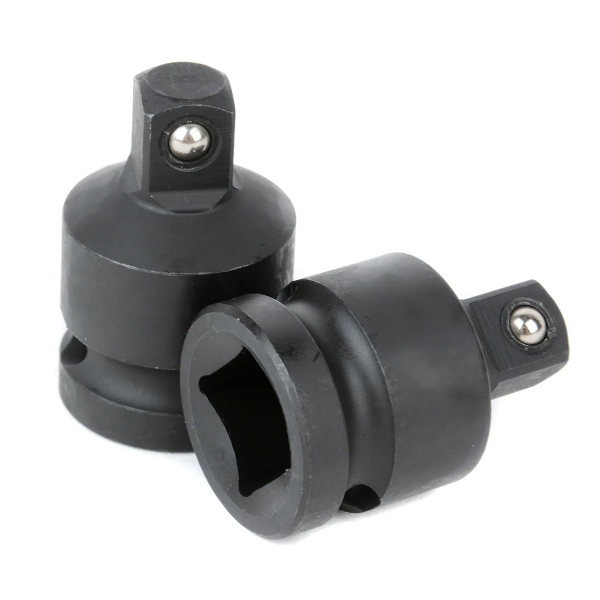 2PCS 1/2 to 3/8 Pneumatic Sleeve Adapter Head Adapter Socket Black Chrome-molybdenum Steel Reducers Air Impact Adapters