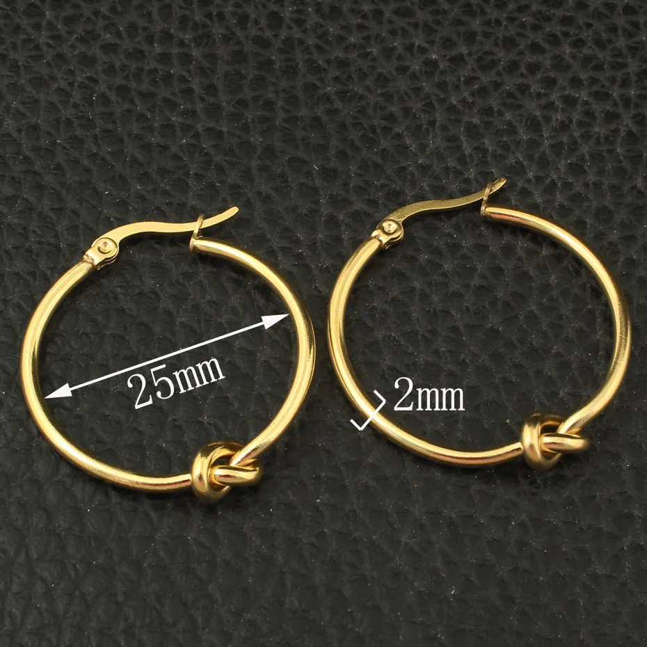 Новейший золотой цвет модные ювелирные изделия из нержавеющей стали простые 25 мм серьги-кольца для женщин и девушек EBJZAJBB - Окраска металла: EBJZAJBB-25MM