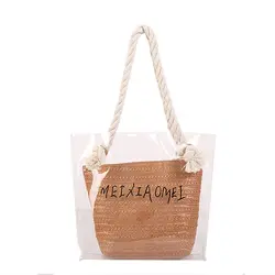 Эффектная хлопковая переносная соломенная сумка через плечо + сумка-мессенджер 2019 модная сумочка на ремне с буквенным принтом