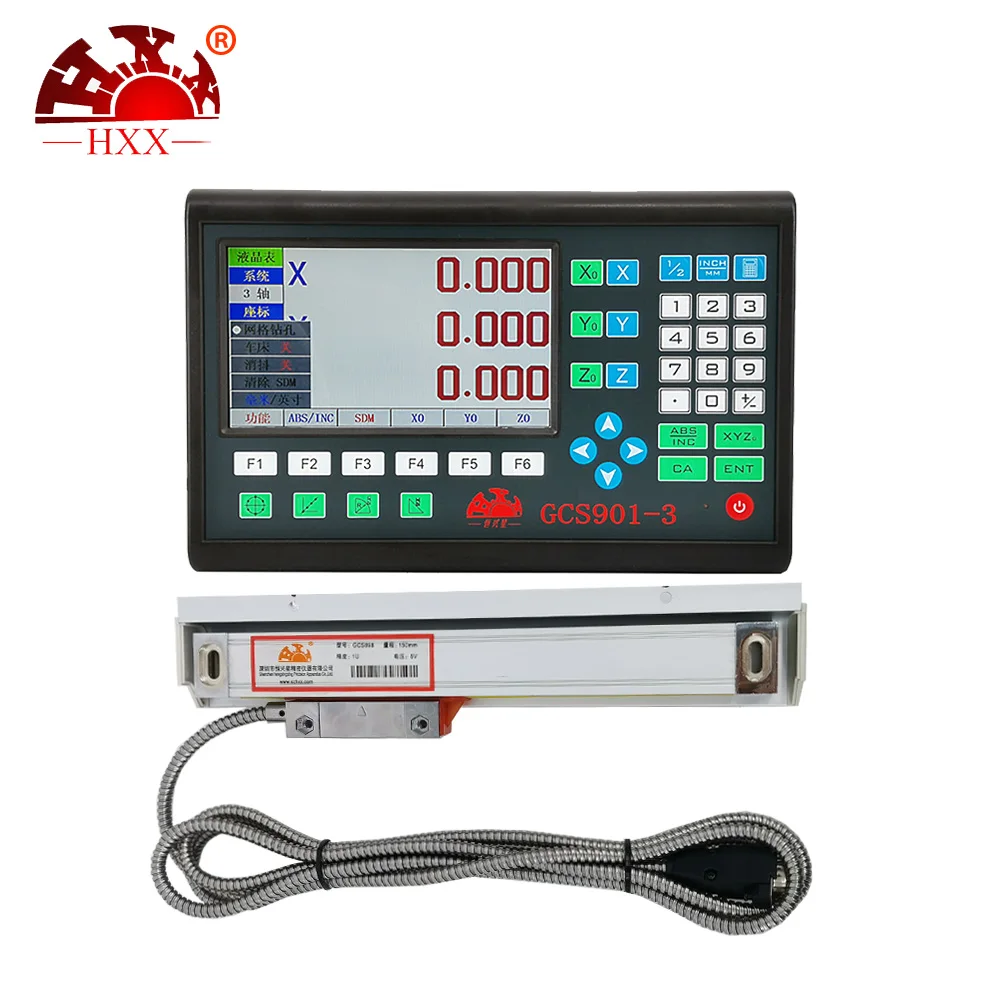 US $208.00 HXX NEW 3 Axis LCD Dro Set With Linear Scales Ruler Dimension 501000 for Lathe Mill Machine Digital Readout System Display