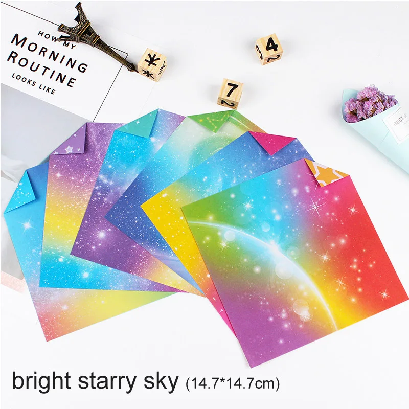 bright starry sky 60 шт двухсторонняя печать штампованная для скрапбукинга влюбленных на день рождения бумага ручной работы 147x147 мм корабль оригами Бумага - Цвет: bright starry sky