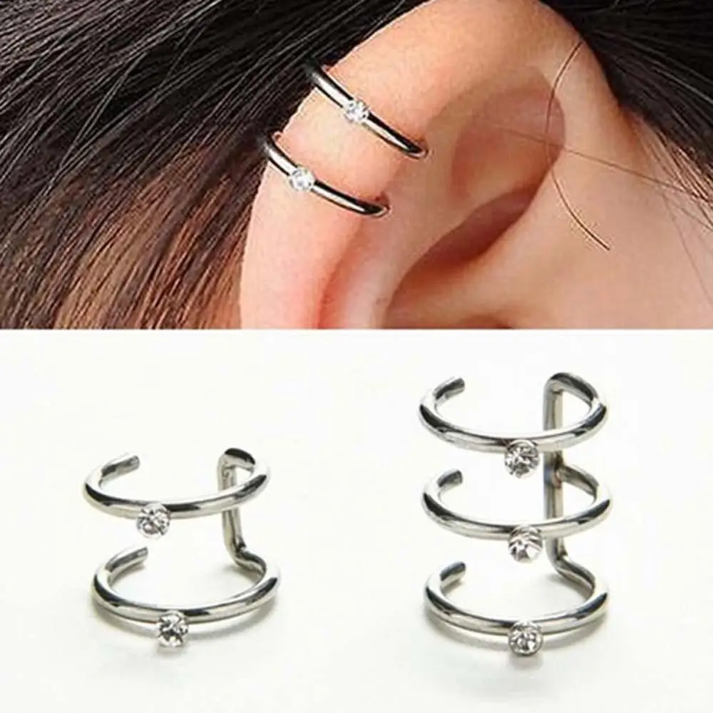 

1 pc High Quality Medical Steel C-shaped Fake Pop Jewelry Earrings Ear Buckle