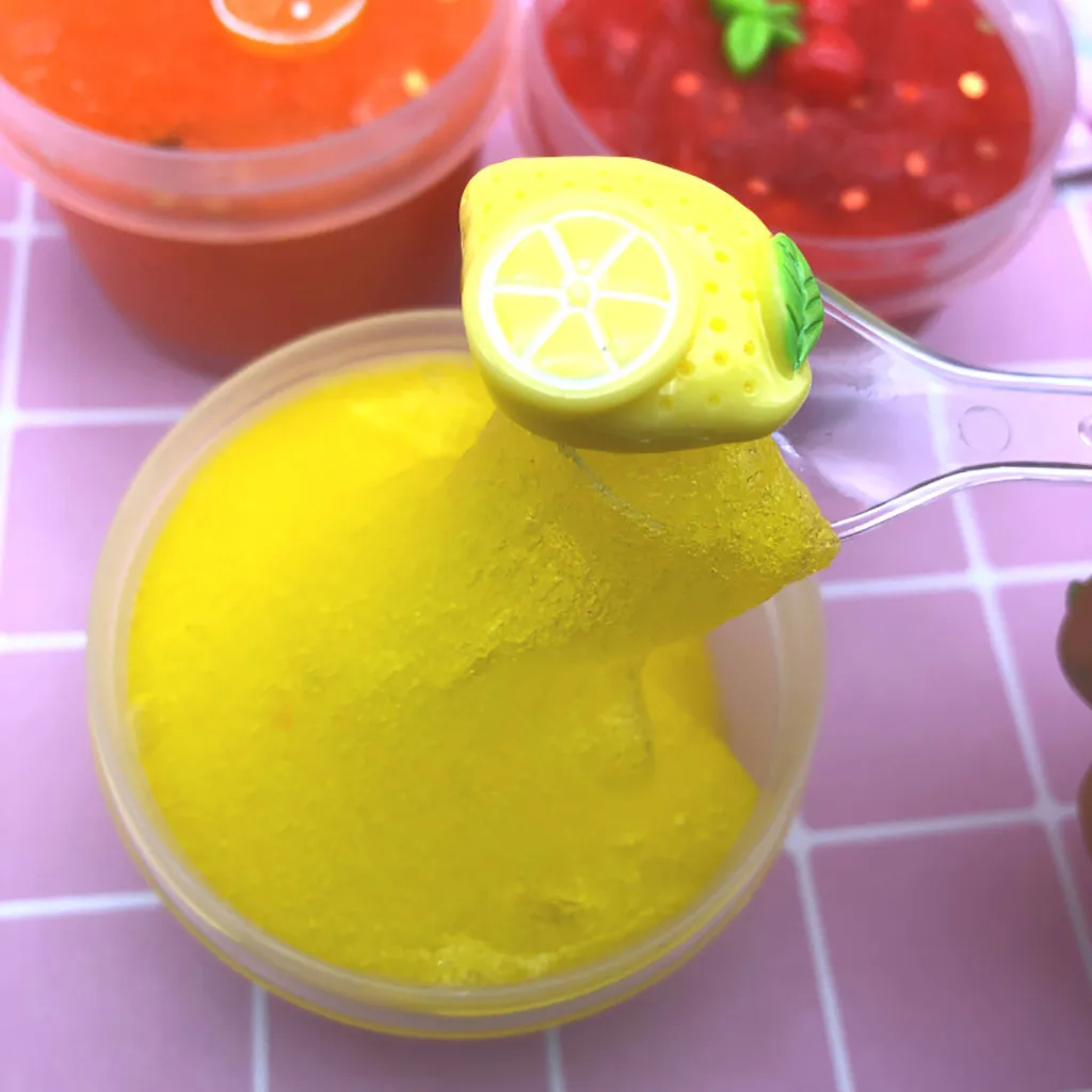 Simulation Fruits Pineapple Color Cloud Slime anti Stress Kids Clay Toys Interesting Novelty slime toy for kids #B