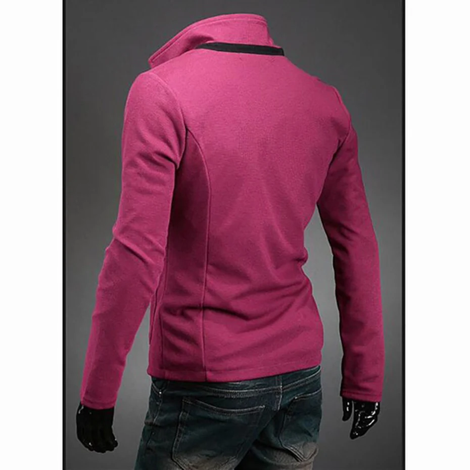 ZOGAA Solid Blazer Men Casual Blazers Slim Fit Stand Collar Men Blazers Suit Multi-pocket Single Breasted Suit Jackets and Coats