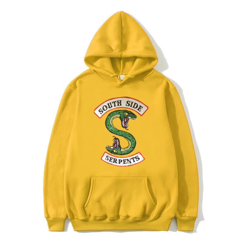 Riverdale South Side Serpents Hoodie Sweatshirts SouthSide Funny Cartoon Print Women/Men Hooded Pullover Tracksuit Female - Цвет: 15yellow