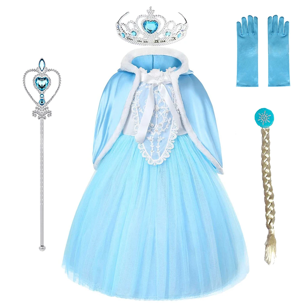Déguisement Princesse des Glaces Bleu Enfant - Kit Complet