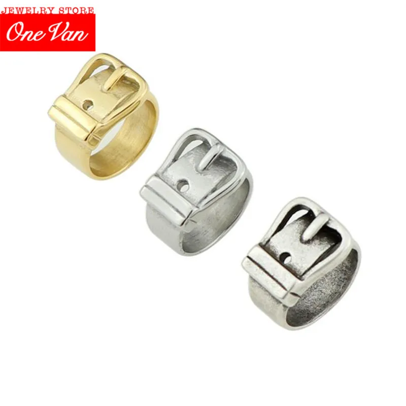 2020 NEW 4 Size Titanium steel Lovers Vintage Belt Buckle Ring Female Big Large Retro Golden Gothic Women Jewelry | Украшения и