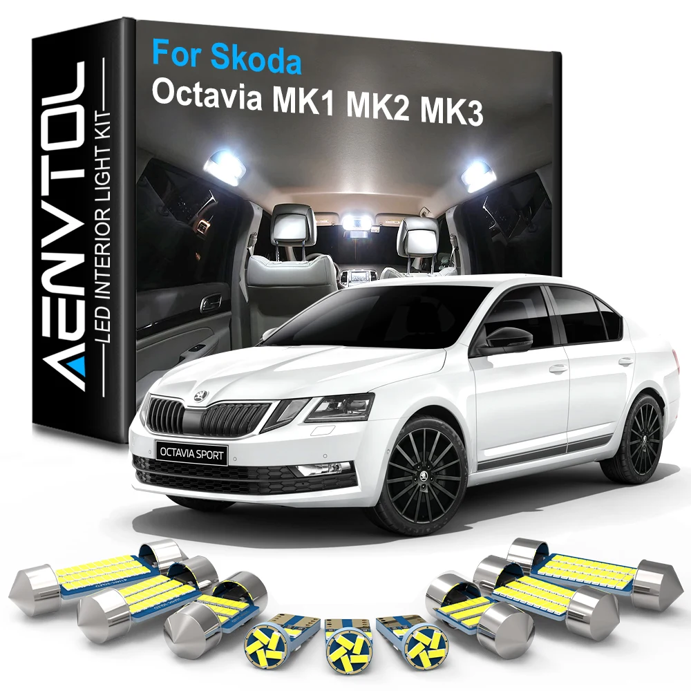 Светодиодсветодиодный CAN-шина AENVTOL для помещений Skoda Octavia 1 2 3 MK1 MK2 MK3 RS A5 A7 1U 1U2 1Z 1Z3 5E3