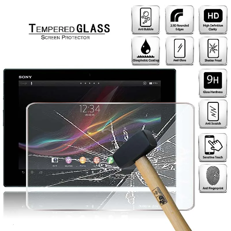 

Tablet Tempered Glass Screen Protector Cover for Sony Xperia Tablet Z Anti-Screen Breakage Anti-Fingerprint HD Tempered Film