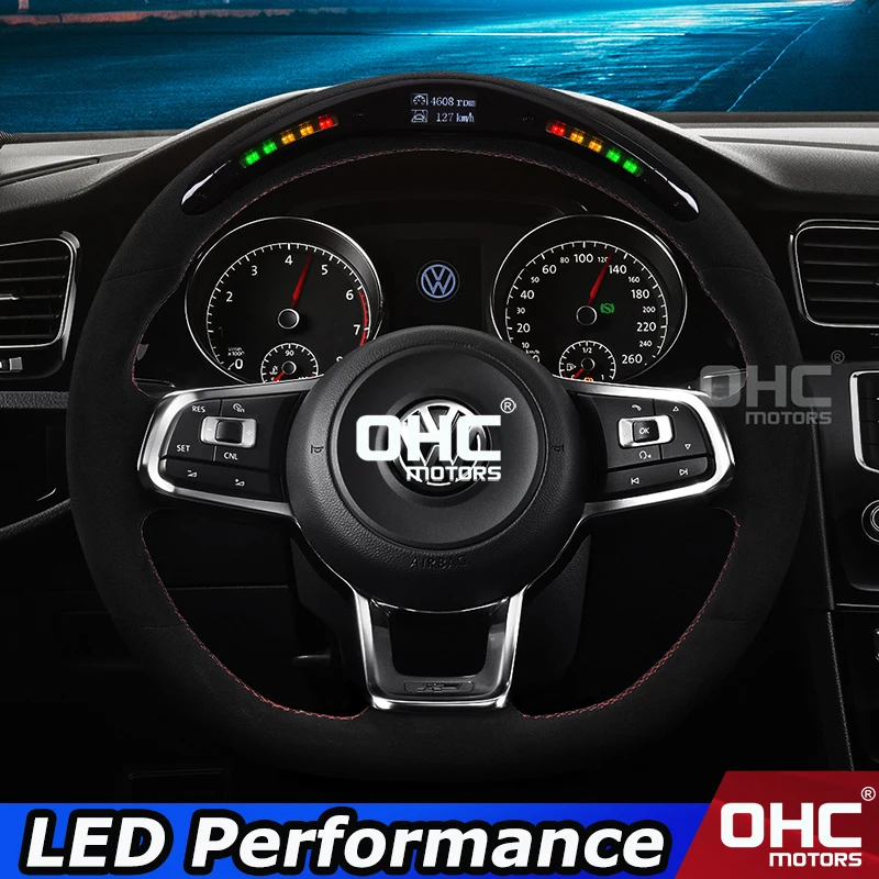 Замшевая кожа, итальянский ACL светодиодный руль, совместимый с Volkswagen GOLF 7 MK7 GTI GTD GLI GT GTE R LINE scirocco TIGUAN Замшевая кожа, итальянский ACL светодиодный руль, совместимый с Volkswagen GOLF 7 MK7 GTI GTD GLI GT GTE R LINE scirocco TIGUAN
