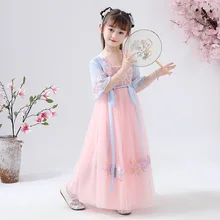 Детская одежда в китайском стиле для девочек; платье для девочек в стиле ретро; китайский костюм для маленьких девочек; Детский костюм в старинном стиле; куртка