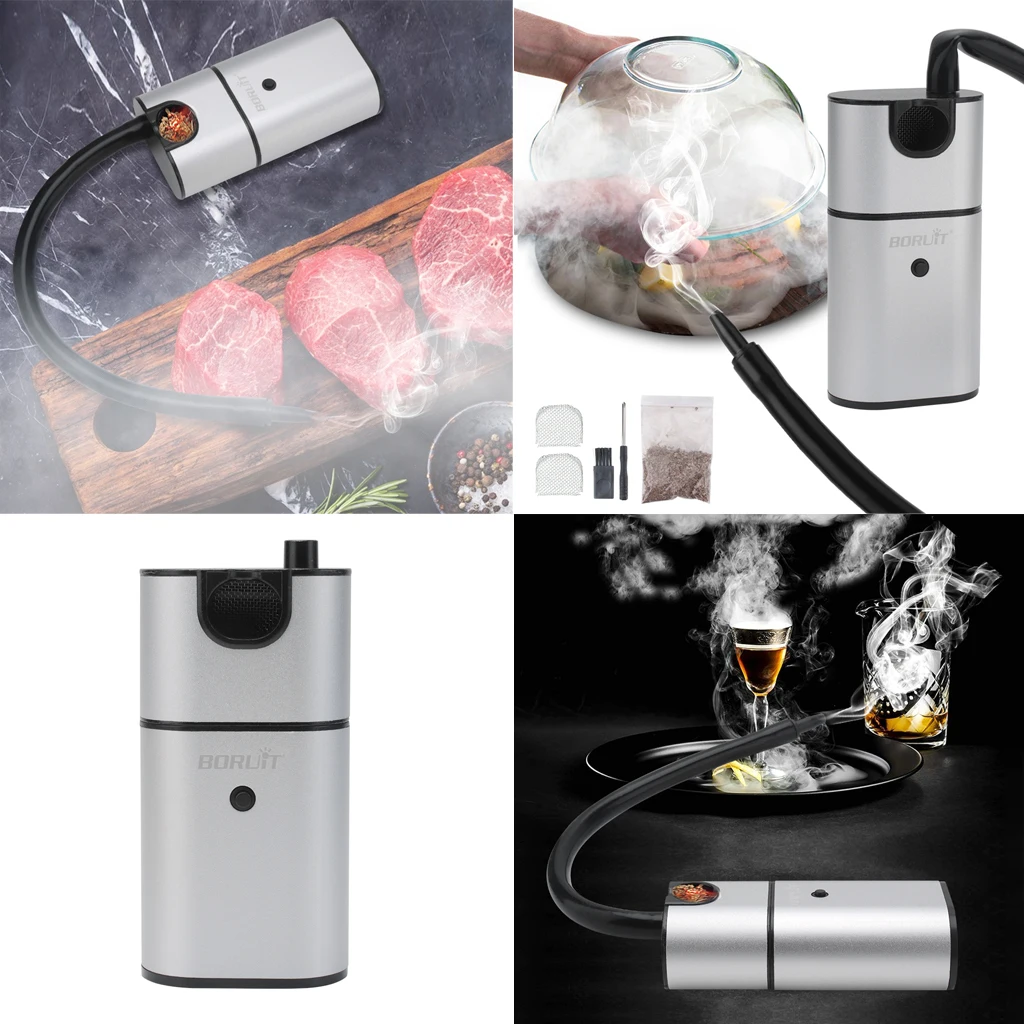 Portable Smoke Infuser Mini Food Smoker for Meat, Cocktail, Drinks, BBQ Handheld Indoor Cold Smoking Gun