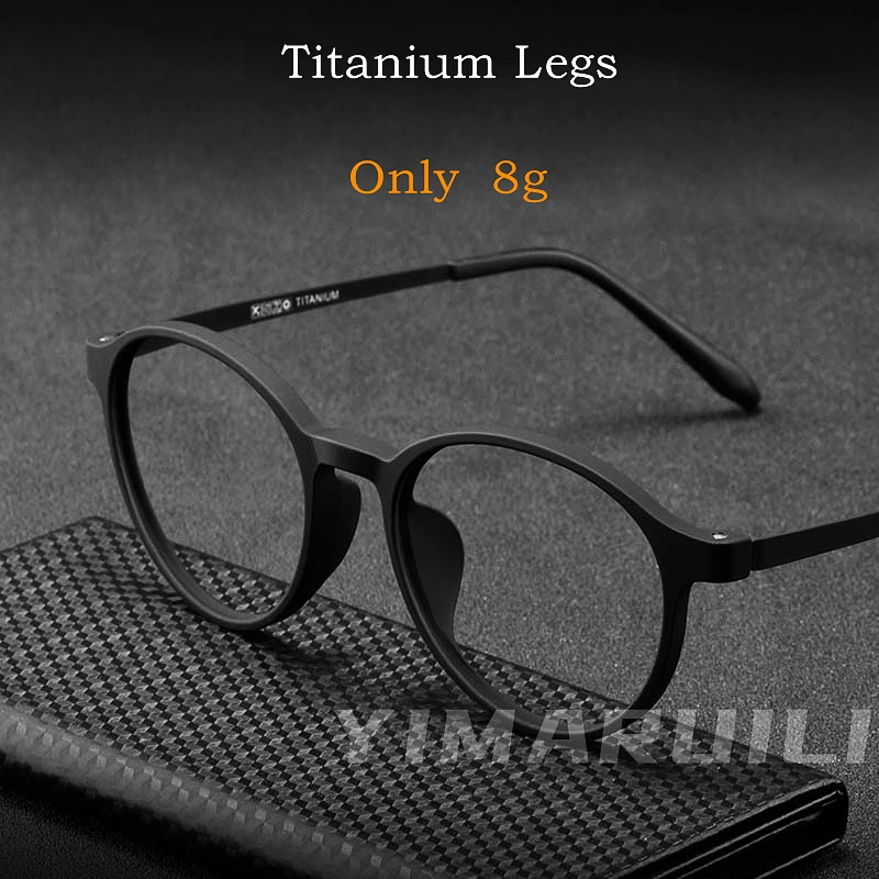 YIMARUILI Ultralight Titanium Alloy TR90 Myopia Glasses Retro Round Optical Prescription Eyeglasses Frame Men And Women H3050|Men's Eyewear Frames| - AliExpress