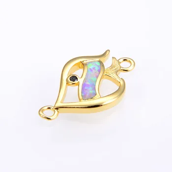 

2pcs fish cz Copper Opel Bracelet Connector Accessories for DIY Bracelet Jewelry Making Charm Accessories Gift for Women