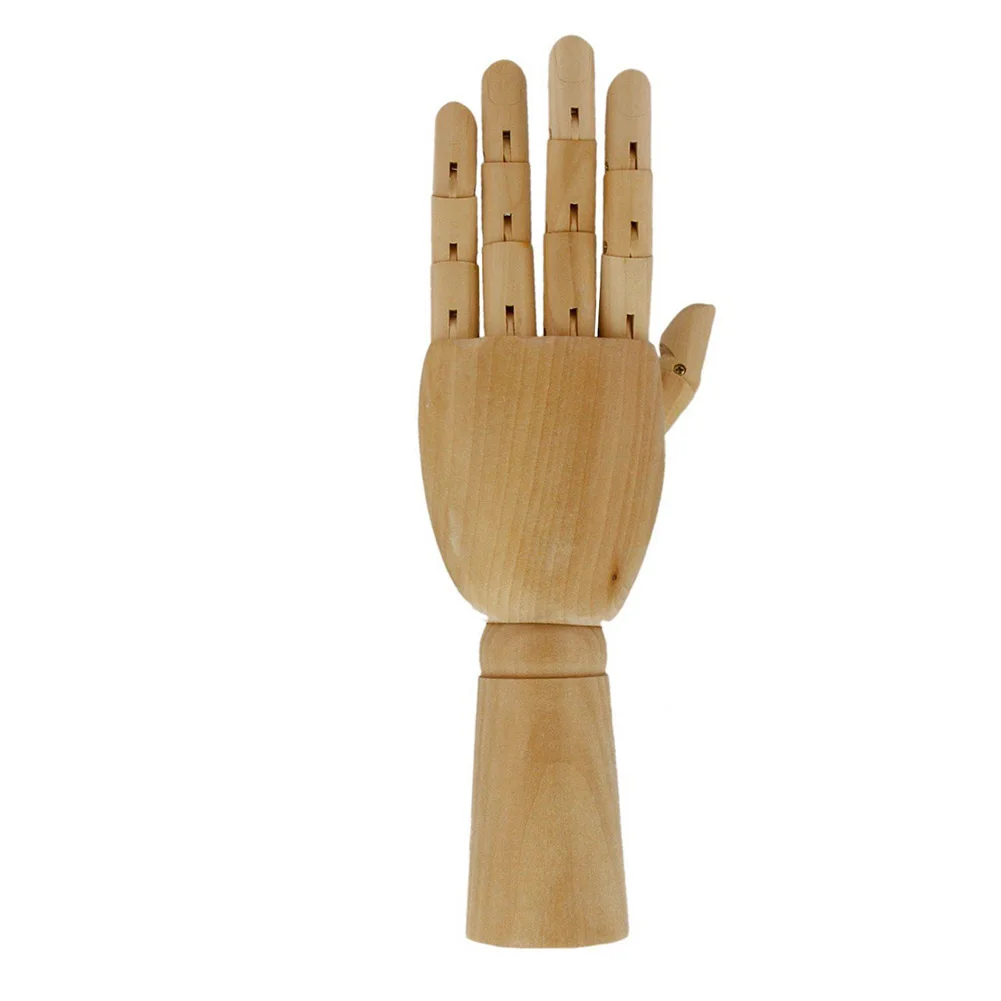 10 inch Left 7/10/12Inch Left Right Hand Mannequin Decoration Fake Model Flexible Art Dummy Lightweight Wooden Manikin Fingers Articulated - Цвет: 10 inch Left