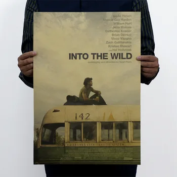 

Into the Wild Nostalgia Vintage Kraft Paper Classic Movie Poster Map School Decor Garage Wall Decor Art Retro School Prints