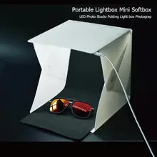 Портативный лайтбокс мини-софтбокс светодиодный фотостудия Складная лампа коробка для фотографии Backgound для DSLR камеры аксессуары 20x20x20 см