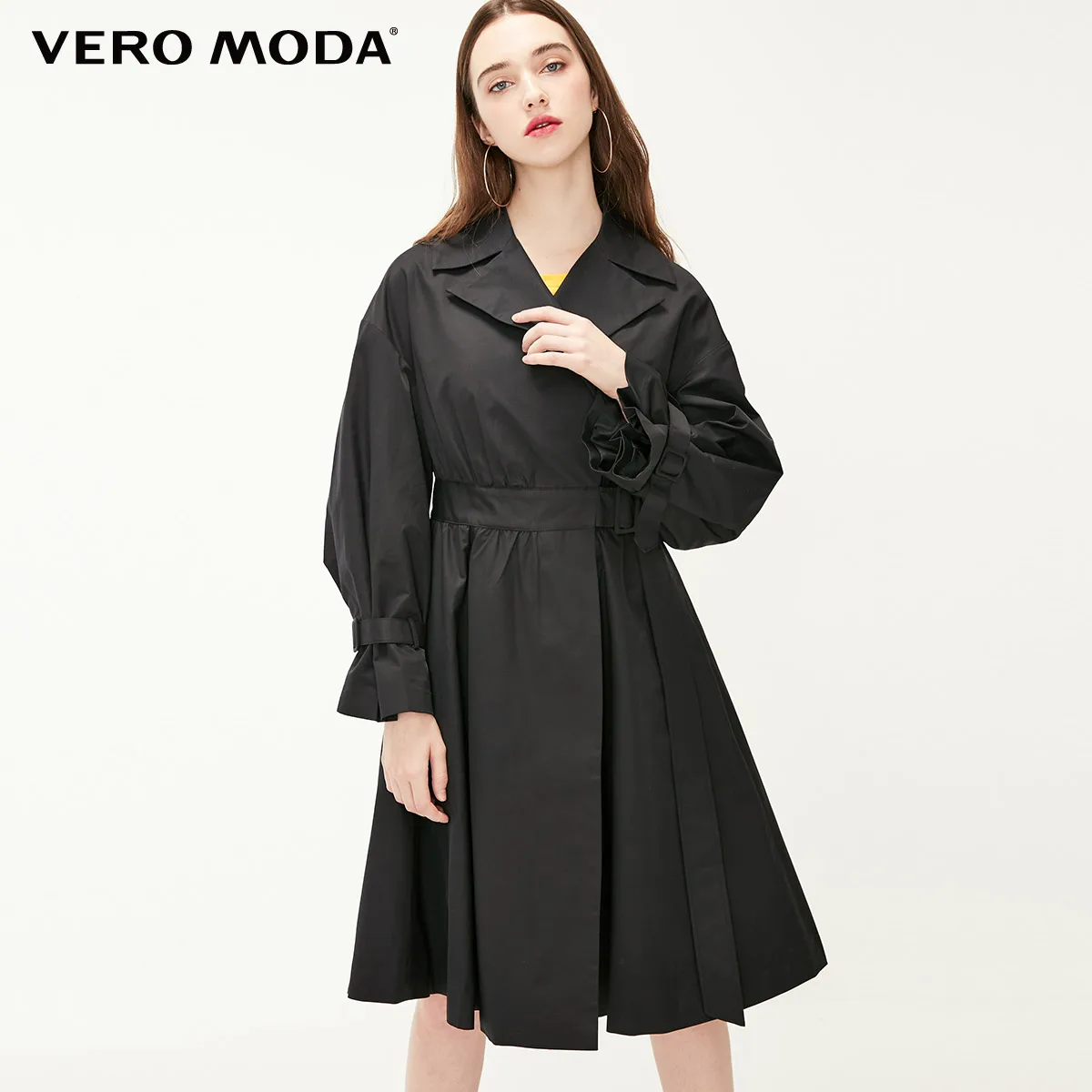 Black Vero Moda Женский Тренч на подкладке с декоративным поясом | 319121519 - Цвет: Black