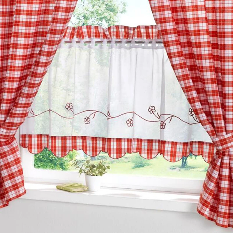 2019 30 90cm Red Plaid Window Curtains For Bedroom Kitchen Cute Curtain Living Room Home Decoration Children Boys Girl House From Stunning88 33 69