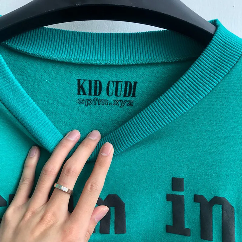 Хип-хоп CPFM kanye west ретро свободная толстовка с капюшоном 19SS high street Fashion для мужчин и женщин Kanye cpfm Пуловер зеленый Свитшот