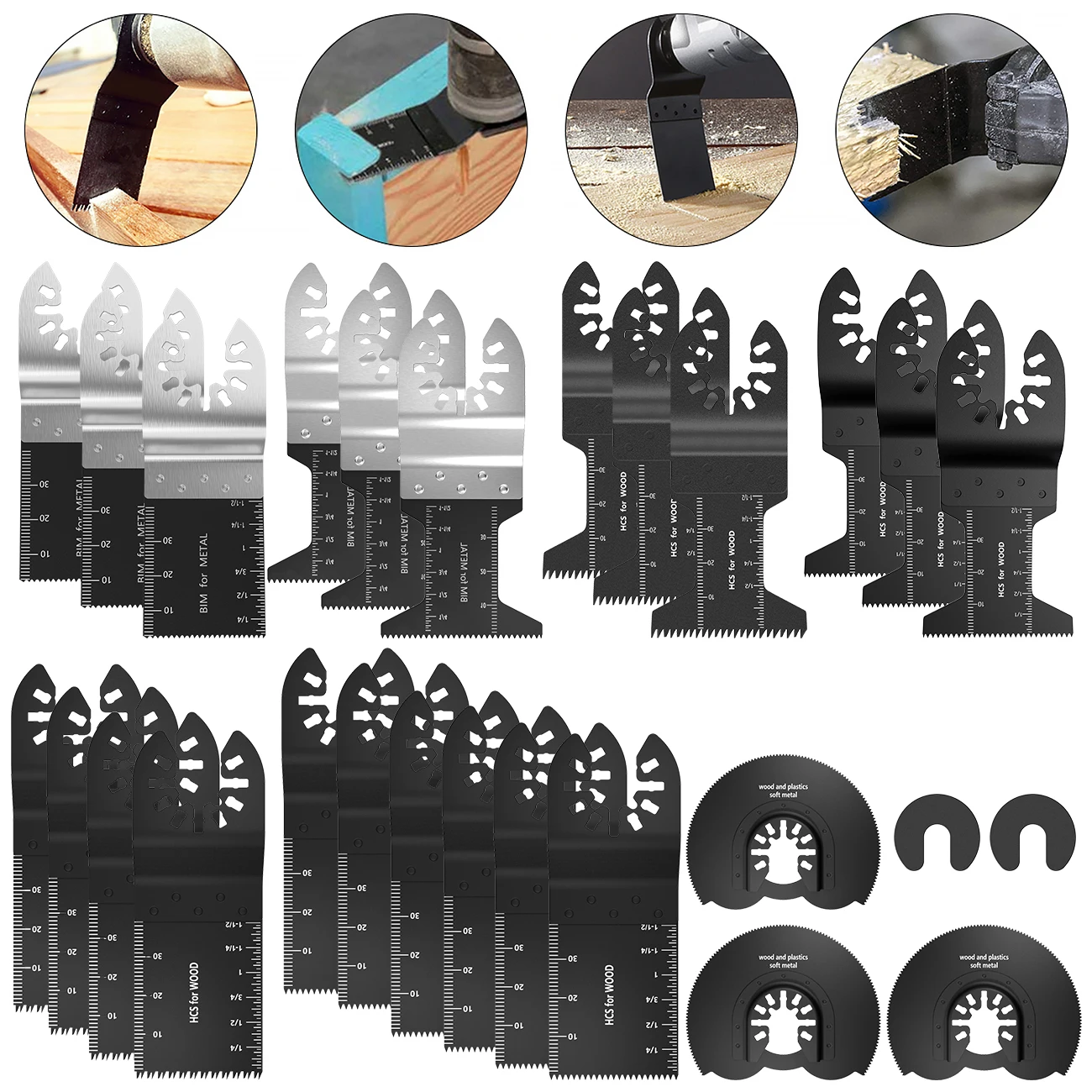 

27Pcs Multi-Function Bi-metal Precision Saw Blade Oscillating Multitool Saw Blade for Renovator Power Cutting Multimaster Tools