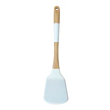 He shi домашний силикагель шпатель с деревянной ручкой термостойкий толстый силикагель шпатель бытовой дуршлаг инструмент для приготовления пищи