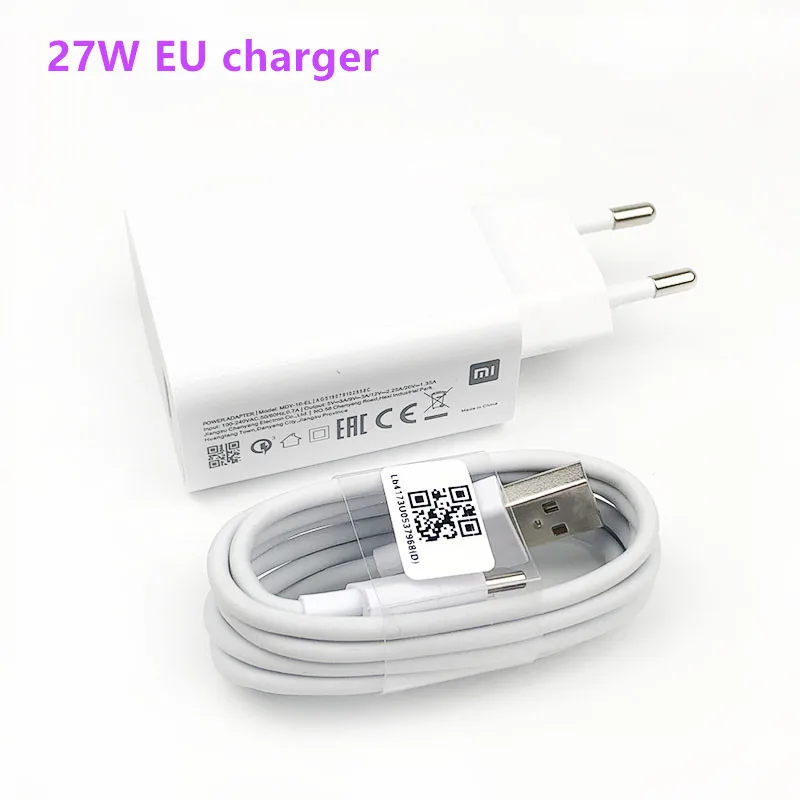 

EU 27W Quick Travel charger QC 4.0 charging type C/Micro USB cable for Xiaomi Mi9 Mi9T 9se Pro Mi8 Redmi K20 Note 7 8 Mix 3 Mix