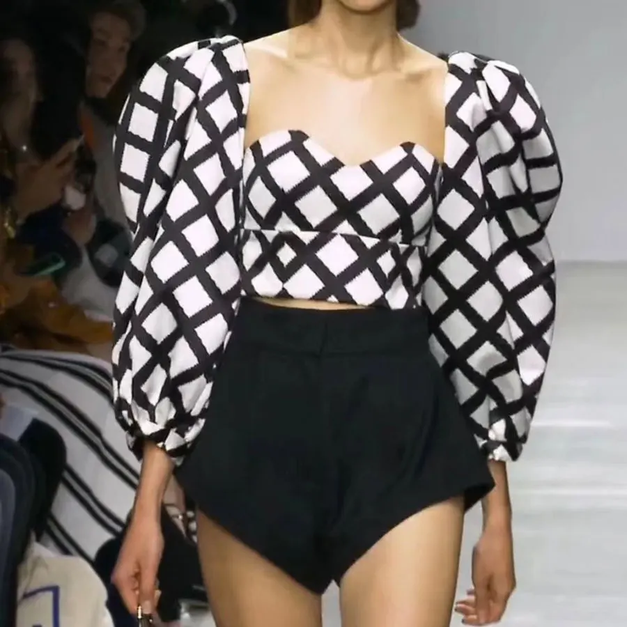 2019 Женская Сексуальная Блузка рубашки с длинным рукавом Короткие стильные