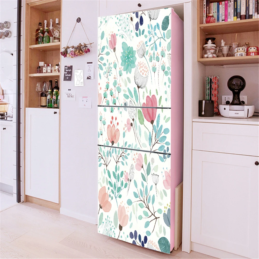 Fiori 3D autoadesivo frigorifero avvolgere congelatore adesivo Art frigo  copertura della porta carta da parati rilievo fiore accessori da cucina -  AliExpress