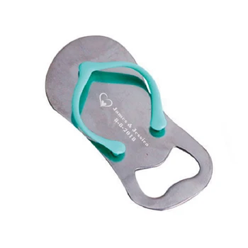 

Free personalized wedding party favors flip flop style beer openers bottle opener keychain with nice gift box