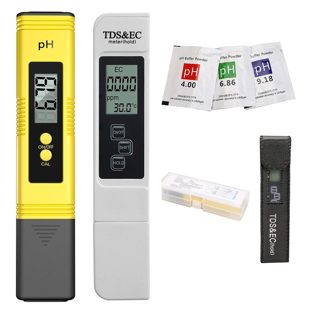 TDS-метр Цифровой тестер воды цифровой 0 0-14 PH-метр 0-9990ppm TDS и EC ЖК-дисплей Чистота PPM