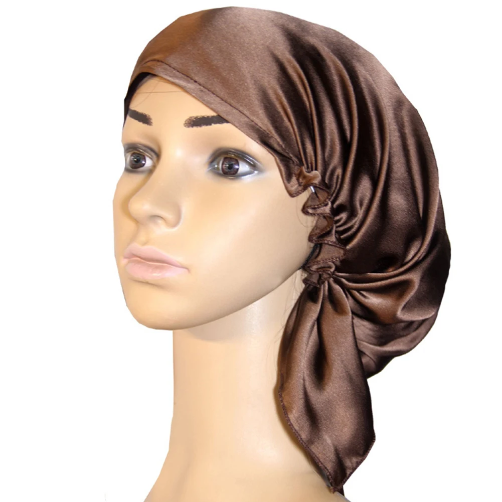 Женская шелковая накидка для ухода за волосами колпак для сна атласный ночной головной убор Регулируемый домашний