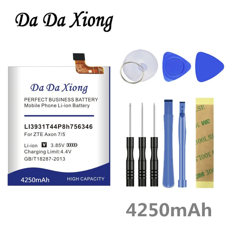 Da Xiong 4250mAh LI3931T44P8h756346 Аккумулятор для zte Axon 7 5,5 дюймов A2017 Batter