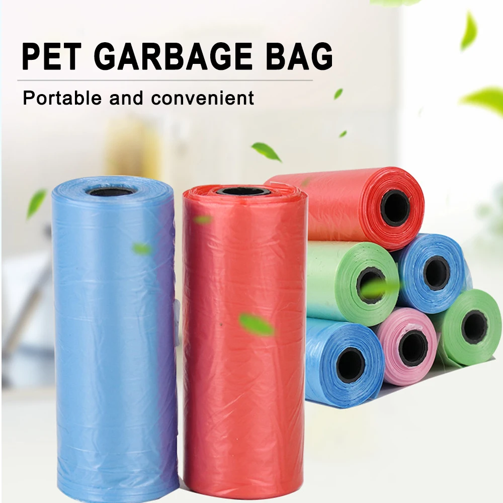 Bolsas de basura de Color puro aleatorio para mascotas, Bolsa para popó seguros no de residuos tóxicos, productos para perros, accesorios de limpieza para mascotas, suministros para mascotas
