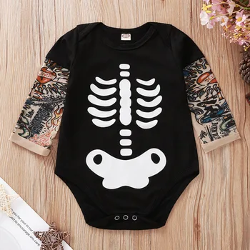 

Autumn Halloween Cotton Baby Long-sleeved Clothes Unisex Boy Girl Tattoo Triangle Romper One-piece Jumpsuit Overalls ropa bebe