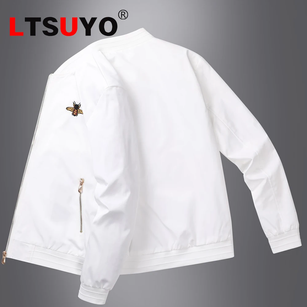

New men's business casual windbreaker, high-end bomber jacket, autumn outdoor small bee collar jacket, men's light luxury top