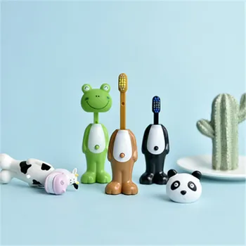 

European Style Simulation Cartoon Animal Baby Gum Shield Can Stand Toothbrush Creative Children Protection X2794