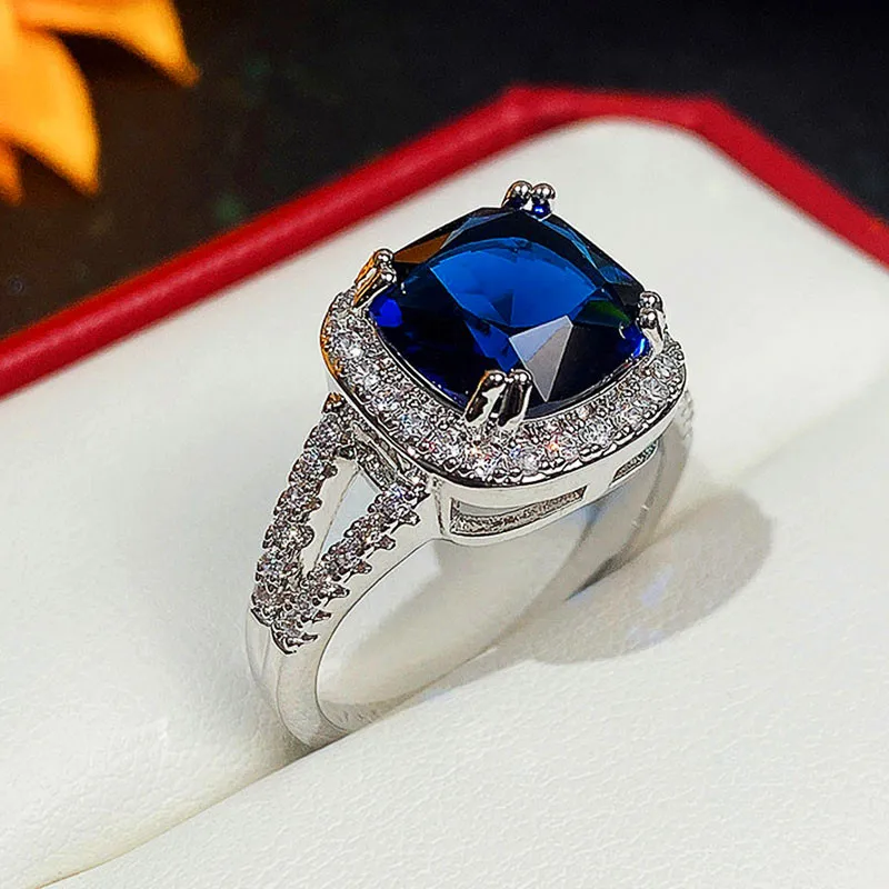 Waliicorners Womens Ring for Party Blue Cubic Zirconia Elegant Lady Finger Accessories 6 Heaa07b5c77f644dcad00e2f09f571de18