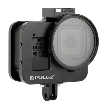 

PULUZ Aluminum CNC Alloy Protective Cage For GoPro HERO8 Black With Insurance Frame & 52mm UV Lens Camera Shell