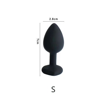 Small Heart-shaped Black Silicone Anal Plug Adult Toys for Men/Women Anal Trainer for Couples Sex Toys Silicone Butt Plug Gay 6