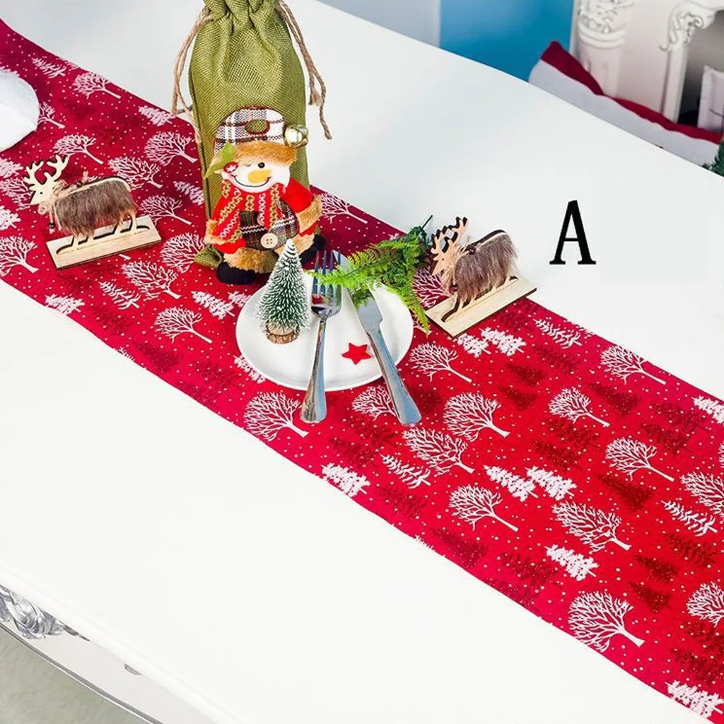 Декор для рождественской вечеринки, настольная дорожка 270x30 см, большая рождественская скатерть на стол, украшение, зимняя Праздничная Снежинка#15