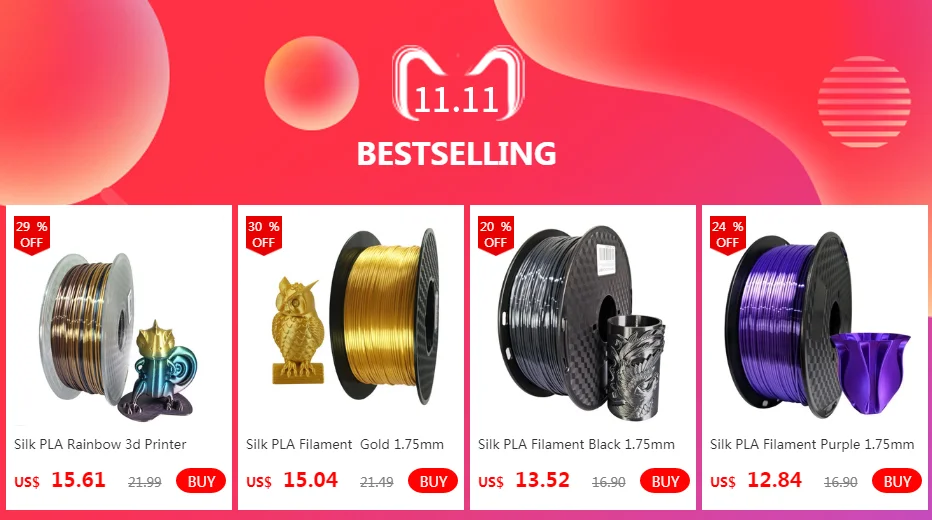 Silk PLA Filament Rose Gold 1.75mm 1kg 3D Printer Filament Silky Shine 3D Pen Printing Materials Shiny Metallic PLA Filament filament pla 1.75