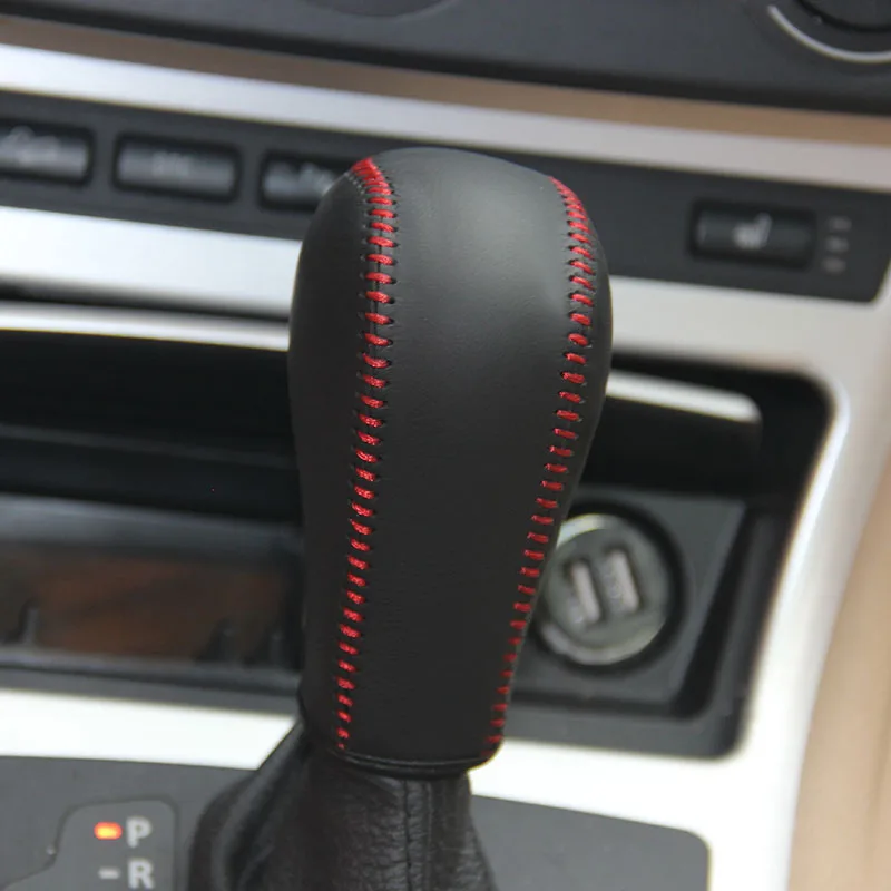 

Genuine Leather Gear Knob Cover For BMW X3 AT 2018 A4L Car Covers on The Gear Shift Knob Gear Stick Case PPC Gear Shift Collars