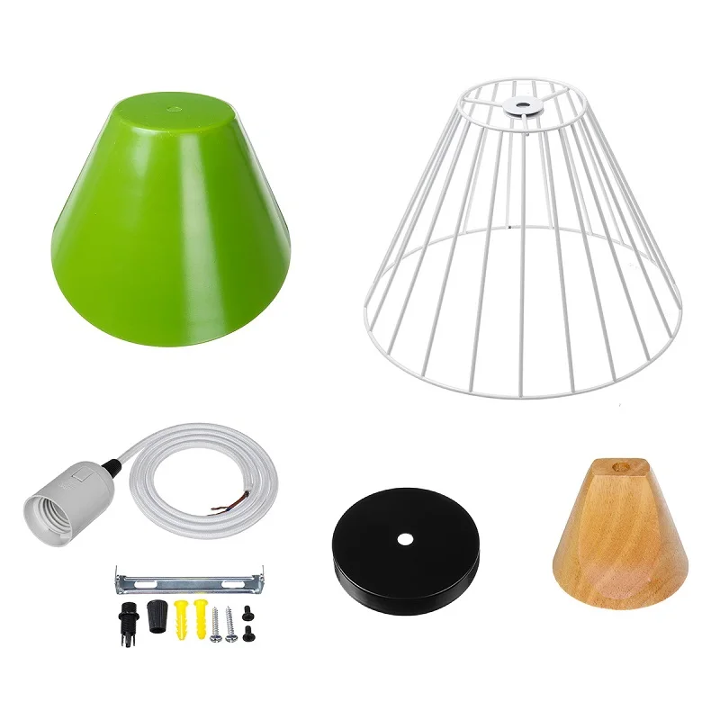 Green Nordic LED Pendant Lights Dining Room Pendant Lamp Modern Colorful Restaurant Kitchen Coffee Bedroom Loft Hanglamp Wood E27 - Цвет корпуса: Green